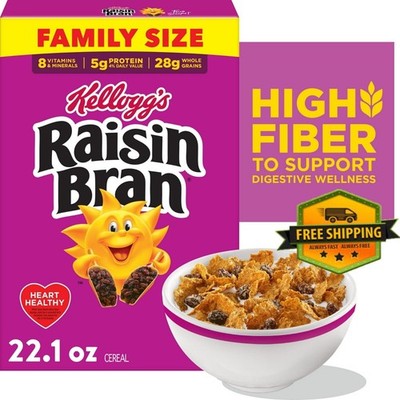 Kellogg s Raisin Bran Cereal 22.1oz High Fiber Whole Grain Breakfast