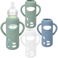 3 Pack Silicone Sleeves for Dr Brown Glass Narrow Baby Bottle