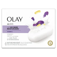Olay Age Defying Beauty Bar Soap with Vitamin E Nourishing Conditioners 4 Bars