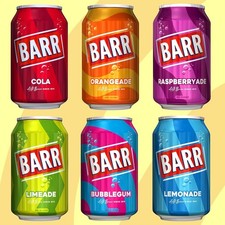 BARR since 1875, 24 pack Fizzy Drink Cans, No Sugar, 24 x 330 ML UK