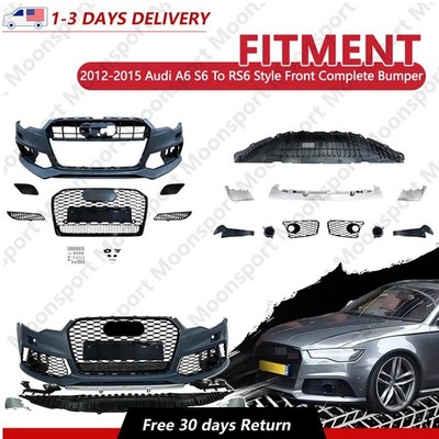 For 2012-2015 Audi A6 S6 Upgraded To RS6 Renn Sport Style Front Bumper Body Kit