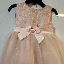 Blueberi Boulevard Girls Pink Sparkle Tulle Dress Satin Sash Bow Size 24M