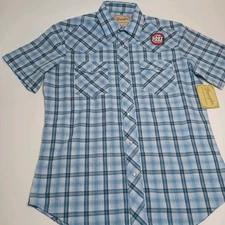 Wrangler Western Shirt Mens Size XL Short Sleeve Pearl Snap Button Up
