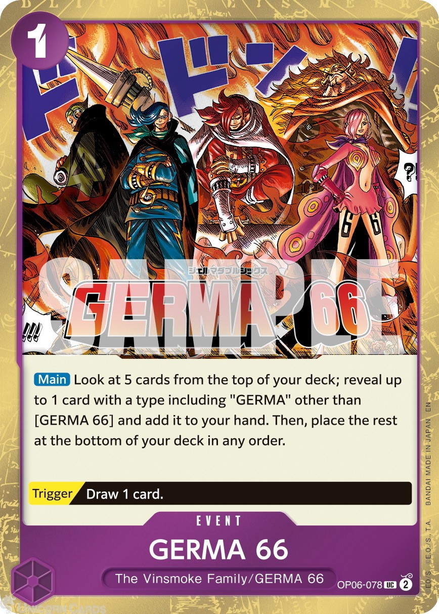 OP06-078 GERMA 66 : Uncommon Pirate Foil English One Piece TCG Card : PRB02: One