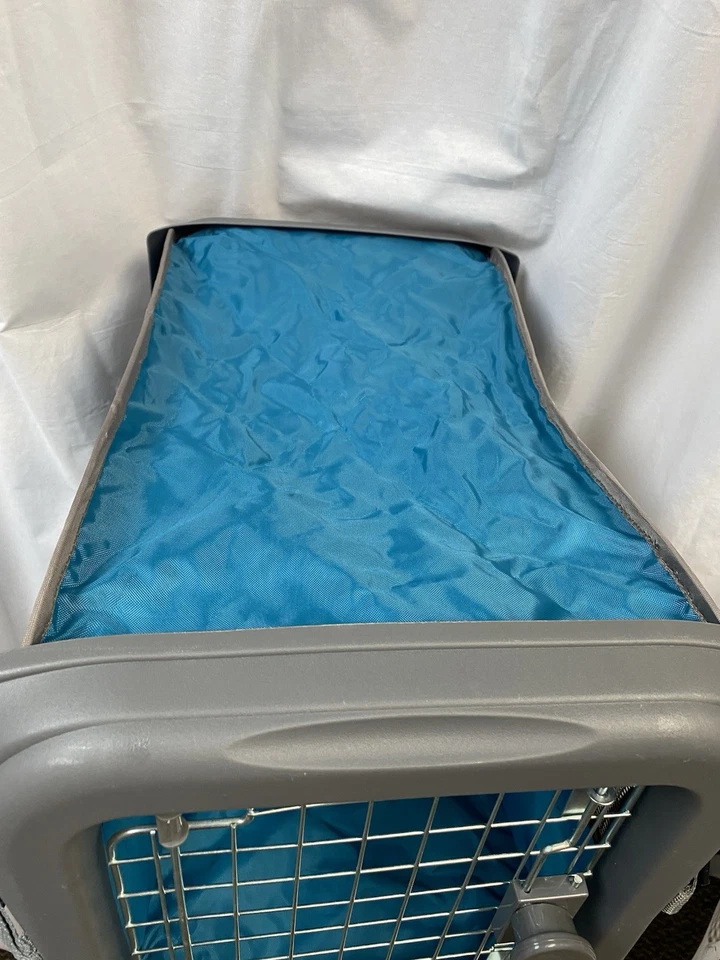 Porta mascotas plegable suave gris/azul - gatos o perros - fácil almacenamiento Foto 2 de 4