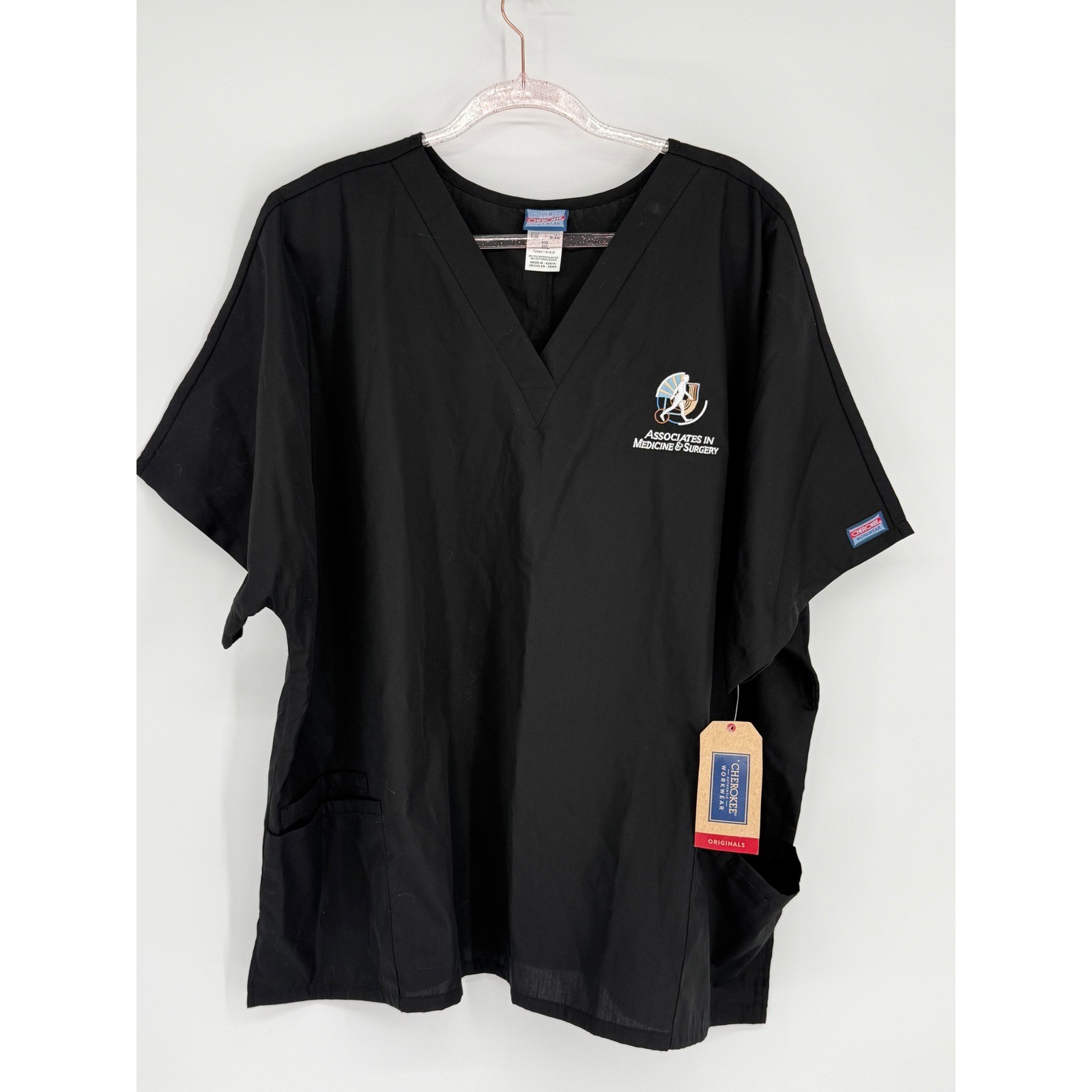Cherokee Workwear Originals 4700 Black Scrub Top V-Neck Plus Size 4XL NWT Kenya