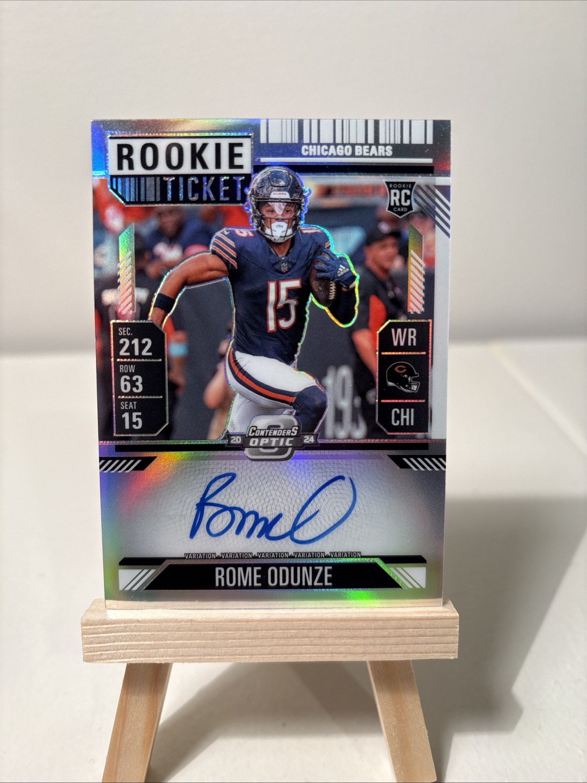 2024 Panini Contenders Optic Rome Odunze Auto #104 Silver Prizm (AU RC) Bears