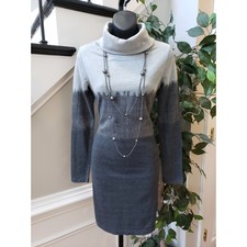 Paper Crane Sweater Dress Womens Small Multi Stretch Long Sleeve Turtleneck