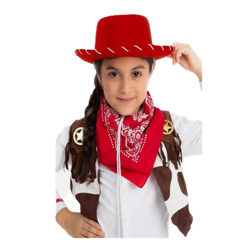 Cowboy Cowgirl Whipstitch Hat - Brown | Pink | Red | Black - Costume Accessory
