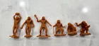MARX PLAYSET BROWN CAVEMEN LOT OF 6 - from DINOSAUR and PREHISTORIC TIMES SETS
