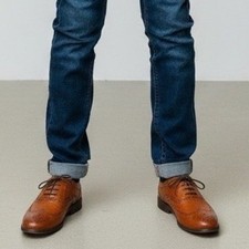 Bruno Marc Prince-K2 Mens Wingtip Oxford Brogue Dress Shoes Tan Brown Size 6