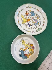 GORHAM 1976 Fine China Muppets Inc Sesame Street Plate Bowl Set Made In JAPAN