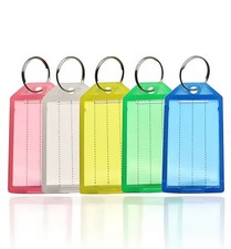 Plastic Click Key Tags Labels With Keyring Label Assorted 8-Colours Heavy Duty