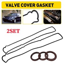 2X Valve Cover Gaskets Set Black LH RH For 1998 1999 2000 LEXUS SC300 9031140020