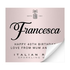 Personalised Prosecco Bottle Label Champagne Wine Gift Sticker for Any Occasion