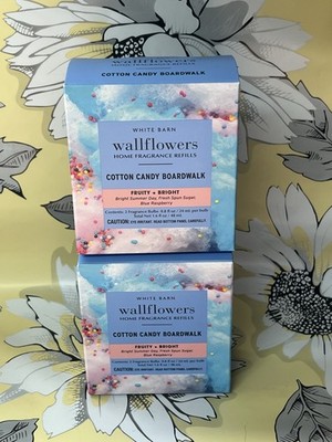4 NEW Bath & Body Works Cotton Candy Boardwalk Wallflower Refill Bulbs