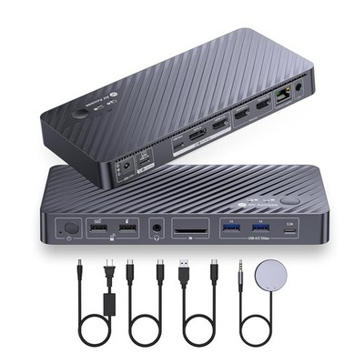 AV Access Dockingstation KVM 2 Monitore 2 Computer Ethernet, EDID, 4K@60Hz Neu