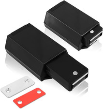 Heavy Duty Push to Open Door Latch, 2 Pack Black Magnetic Push Latches, Hidden P