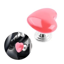 Car Push Start Button Cover with Heart Shape,Press-Designed Push to Start Pink
