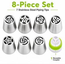 7 Pack Russian Piping Tips Flower Icing Nozzles Cake Decorating Set