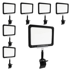 7 Pack Black Acrylic Sign Holder with Clamp, 7x9 Inch Double Head Display Cli...