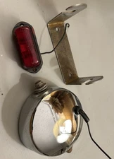 Gilson Mini Bike Headlight & Taillight Montgomery Ward, Vintage Minibike w/Brkt