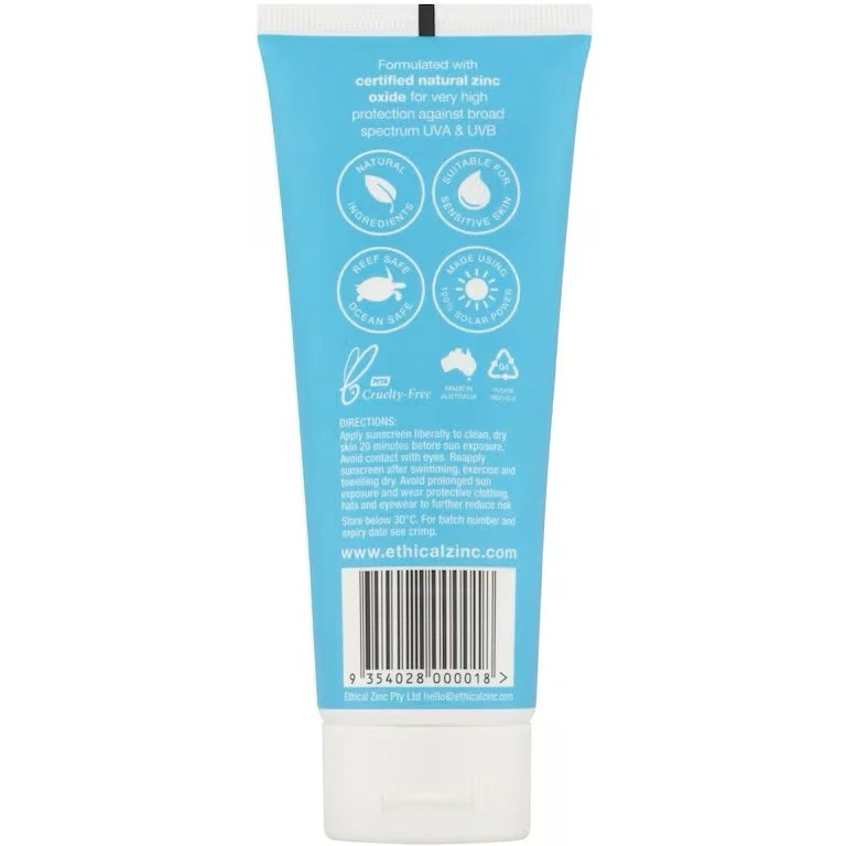 Ethical Zinc SPF50+ Natural Clear Zinc Sunscreen Sensitive & Reef Safe Mineral - image 2 of 4