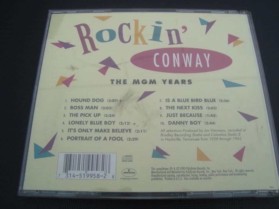 Conway Twitty CD-ALBUM: Rockin' Conway - The MGM Years - Rock & Roll - Bild 3 von 3
