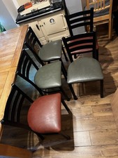 Set of 5 Ladder Back Restaurant Industrial Seating Steel Framed Dining Chairs