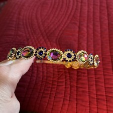 Femine Rhinestone Crystal Diamond Vintage Look Sparkle Bling Slim Headband Hair