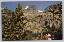 Union Pacific Railroad Vintage Linen Postcard Colorado Rockies Scenic View