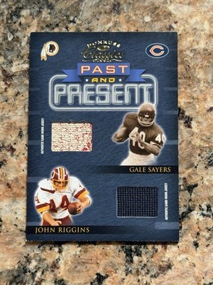 2002 DONRUSS CLASSICS GALE SAYERS/JOHN RIGGINS GAME-WORN PATCH #40/100 JSY #’D!