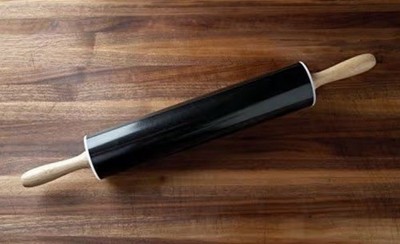 Fox Run Non-Stick Rolling Pin Carbon Steel 12-Inch Length 2-Inch W Barrel Black