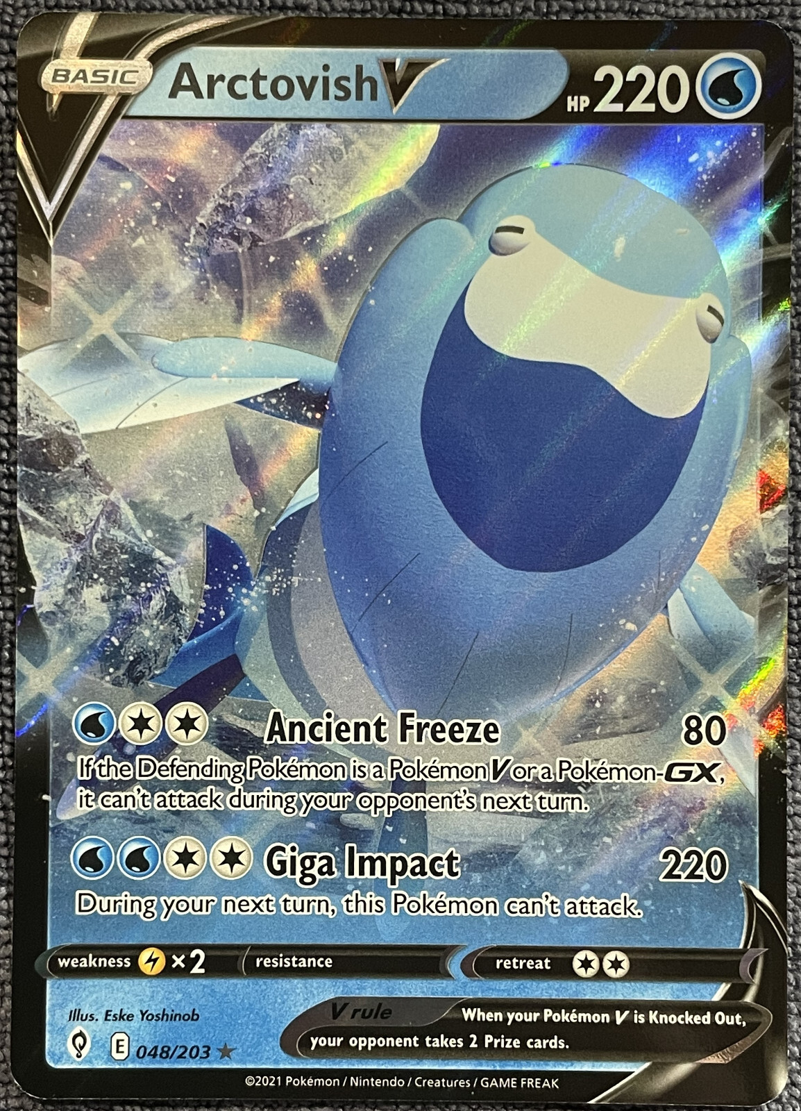 Arctovish V Ultra Rare - 048/203 - Evolving Skies Pokemon 2021