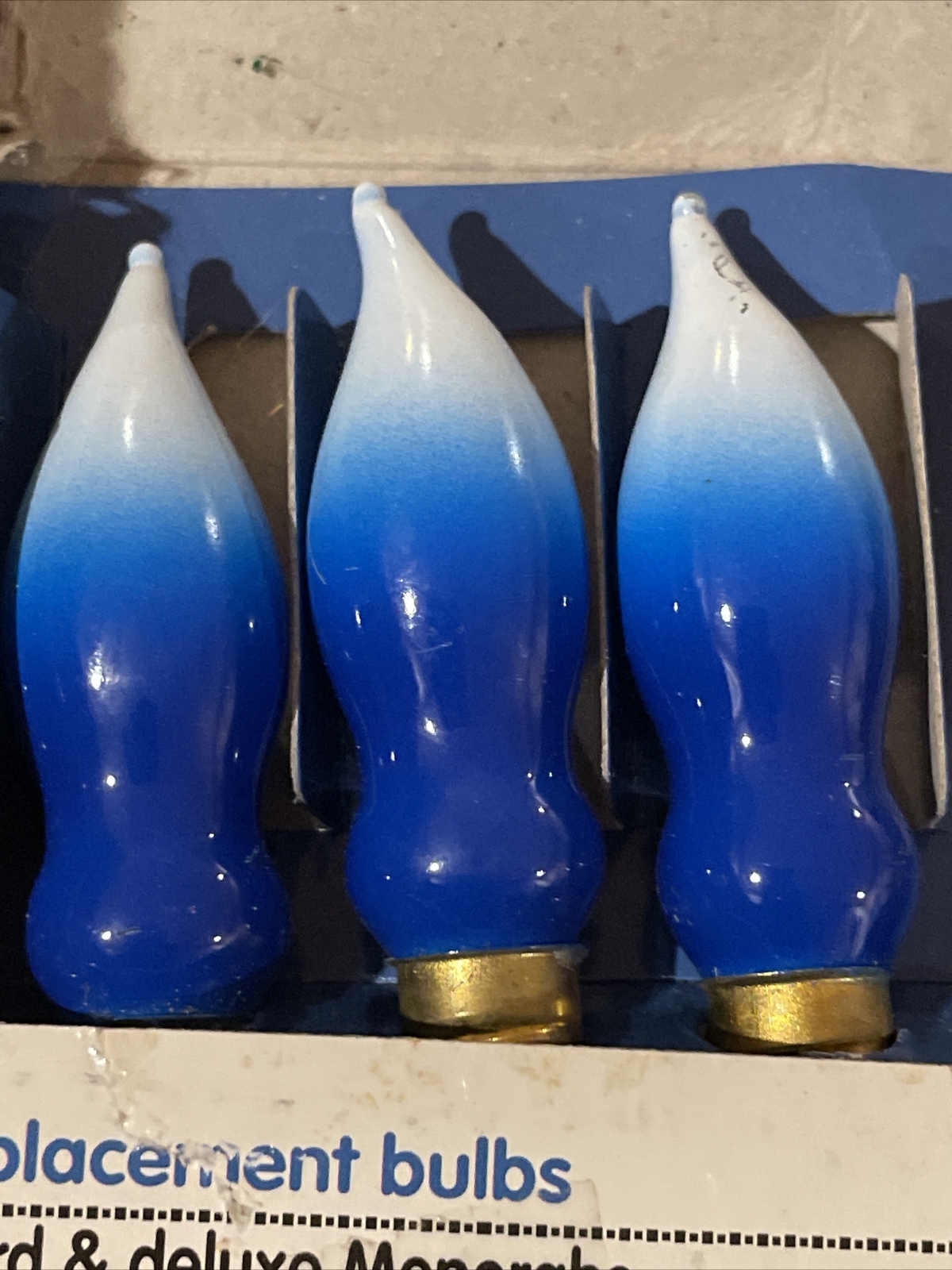 Hanukkah Electric Menorah Bulbs Blue White Flame Shaped Rite Lite 6