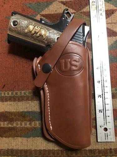 FITS Colt 45 Model 1911 Leather Holster Wild Bunch Cowboy Western Holster Used