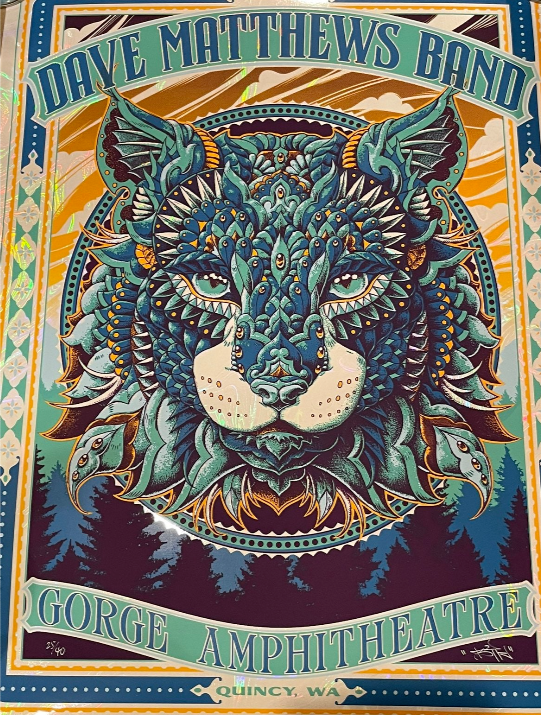Dave Matthews Band Poster Gorge Amphitheatre Quincy WA 9/5