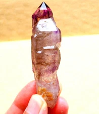 45.9g Natural Scepter Amethyst Quartz Crystal Hematite Needle included/Zimbabwe