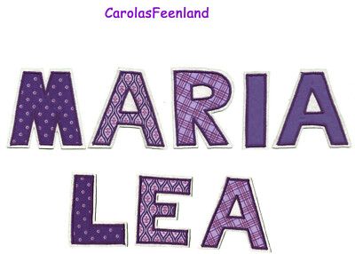 Buchstabe ein Aufnäher zum aufbügeln #21 FL # NEU Applikation lila flieder Name