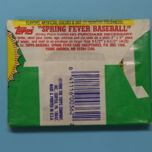 1990 Topps Baseball Unopened Wax Pack - Picture 2 of 2