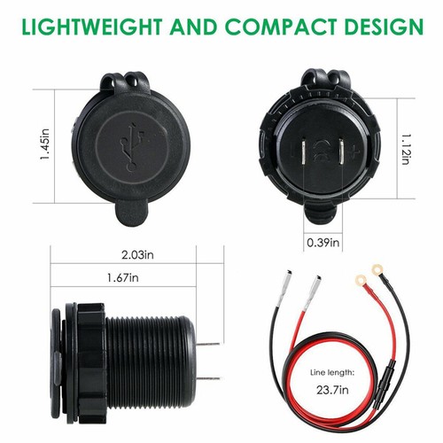 Cigarette Car Lighter Outlet Adapter 12V/24V Dual USB Port Power Socket Charger - 第 3/14 張圖片