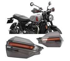 Pair 7/8" Handlebar Hand Guards Windproof Protector Smoke For Triumph Speed Twin