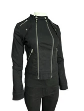 Tripp NYC Autobahn Black Punk Metal Gothic Stage Band Rock Biker Jean Jacket