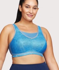 Glamorise Sport Elite Performance Camisole Sport Bra 1067 Light Denim Size 38F