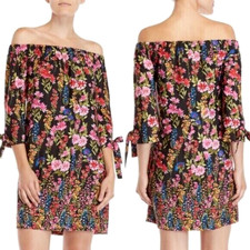 Vince Camuto Dark Floral Off the Shoulder 3/4 Sleeve Shift Dress, Size 2 - EUC