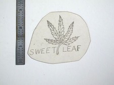 vtg 1960s 1970s Tattoo Flash acetate stencil Weed Sweet Leaf v3 WEED2