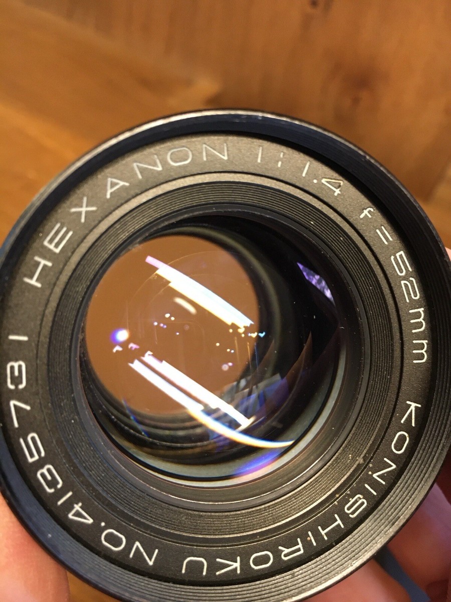 Rare KONICA F Mount : CLA Opt Near Mint* Hexanon 52mm F/1.4 Lens