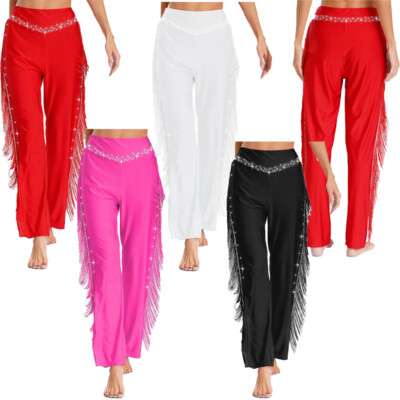 Damen Kostüm Cosplay Tanzbekleidung Bauch Hosen Salsa Tanz Bund Elastisch Yoga