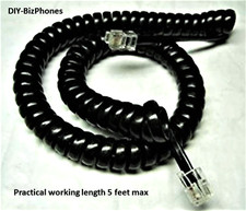 2-Pack Black 9Ft Teledex Phone Handset Cord Hotel Cetis Opal Series Curly