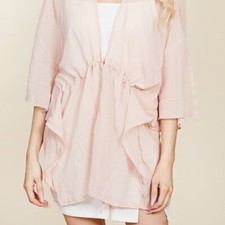 Beach Kaftan Cover up Peach Chiffon Sheer Kimono One size